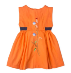 Orange embroidered dress
